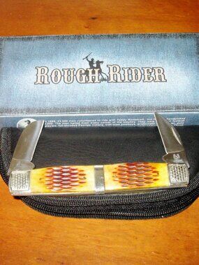 Rough Rider 2 Blade Knife RR 565 440 Razor Sharp Steel w Original Box